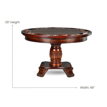Poker Dining Table Mirage, Round, 48'', 6-person